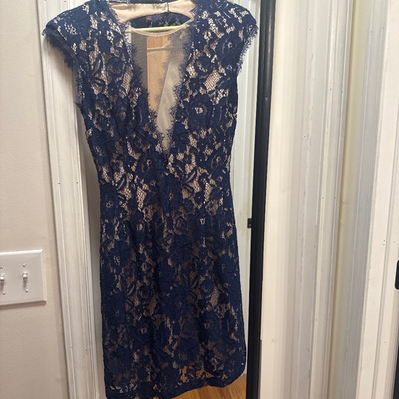 Formal Blue Lace Dress - Picture 1 of 7